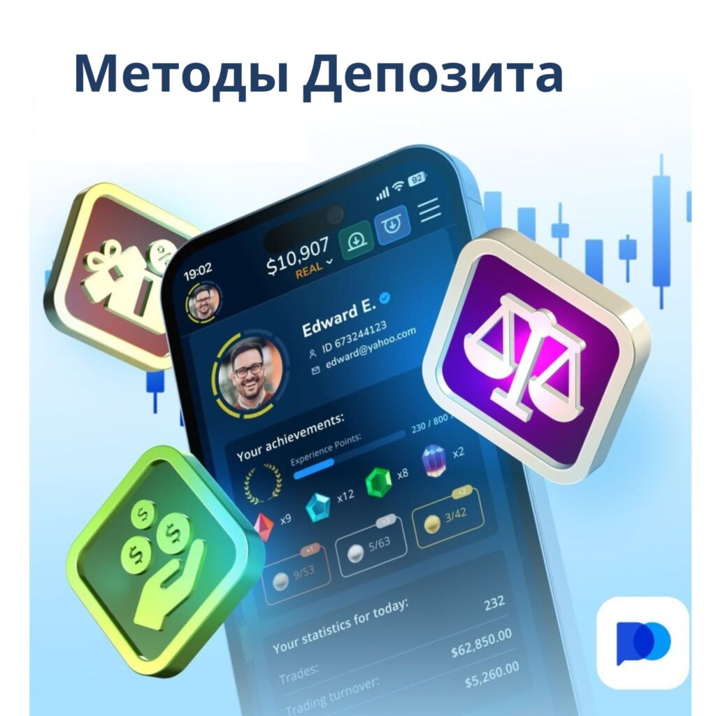 Доступные методы депозита на Pocket Option.